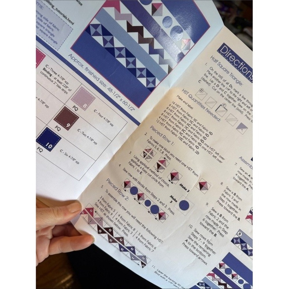 New Connecting Threads Sinfonia Lap Quilt Kit Blue White Cotton 48.5x60.5in - Picture 4 of 6